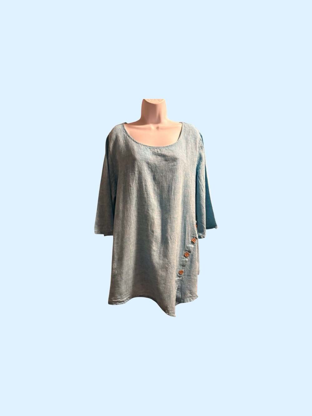 For Cynthia Woman Blue Textured Tunic Top Size 2X